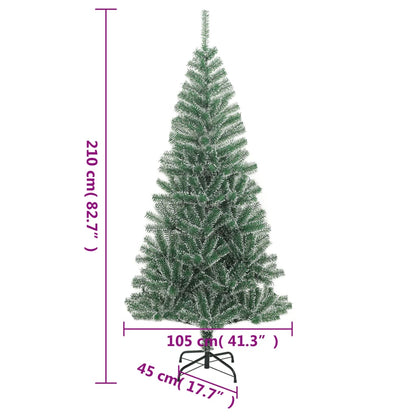 Artificial Christmas Tree with Flocked Snow Green 210 cm