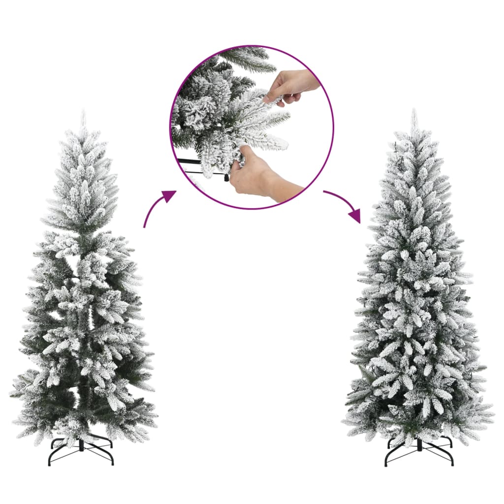 Artificial Hinged Christmas Tree with Stand White 120 cm