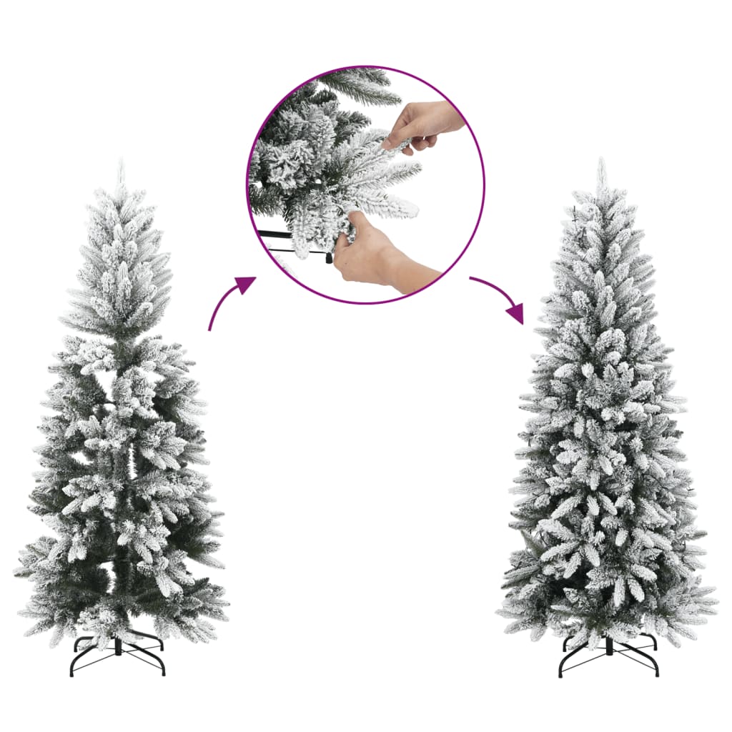 Artificial Hinged Christmas Tree with Stand White 150 cm