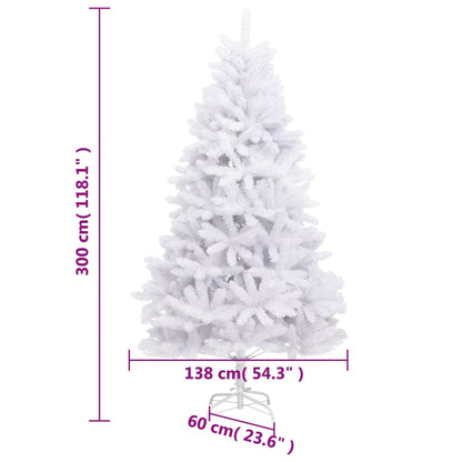 Artificial Hinged Christmas Tree with Stand White 300 cm