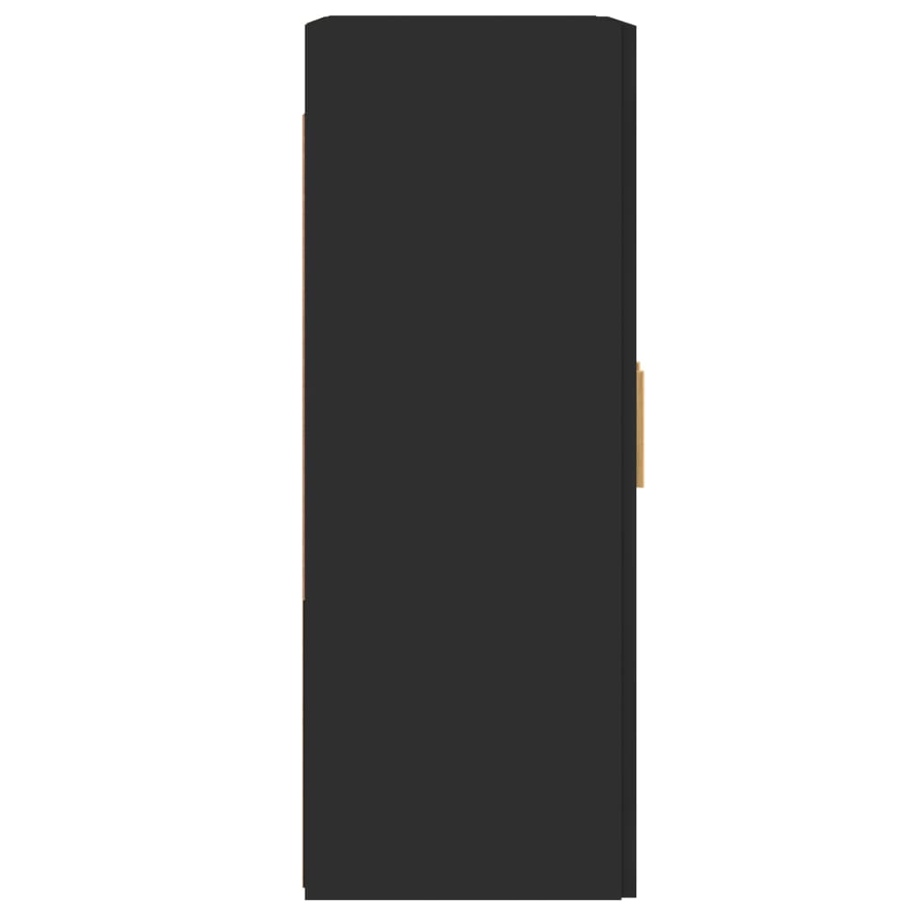Wall Mounted Cabinet | Set of 2 | Black | Engineered wood, glass