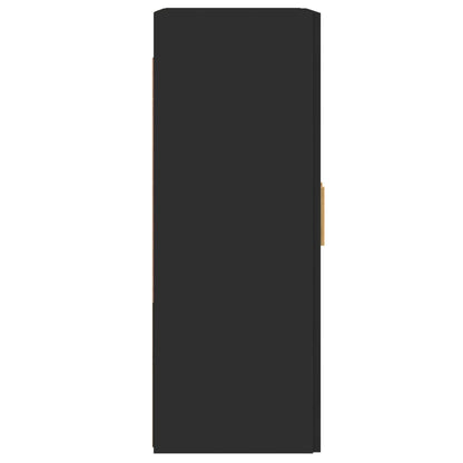Wall Mounted Cabinet | Set of 2 | Black | Engineered wood, glass