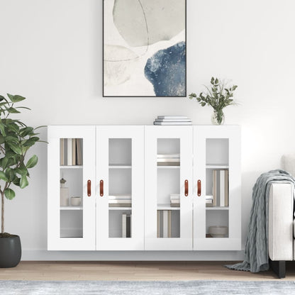 Wall Mounted Cabinets 2 pcs White Engineered Wood