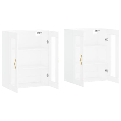Wall Mounted Cabinets 2 pcs White Engineered Wood