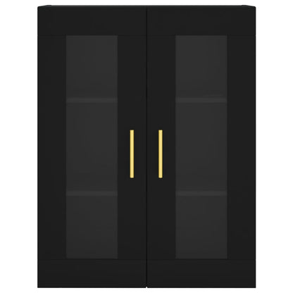 Wall Mounted Cabinets 2 pcs Black Engineered Wood