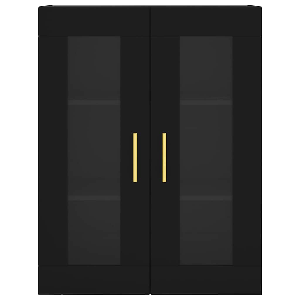 Wall Mounted Cabinets 2 pcs Black Engineered Wood