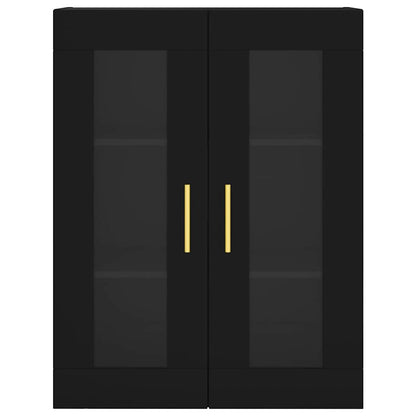 Wall Mounted Cabinets 2 pcs Black Engineered Wood