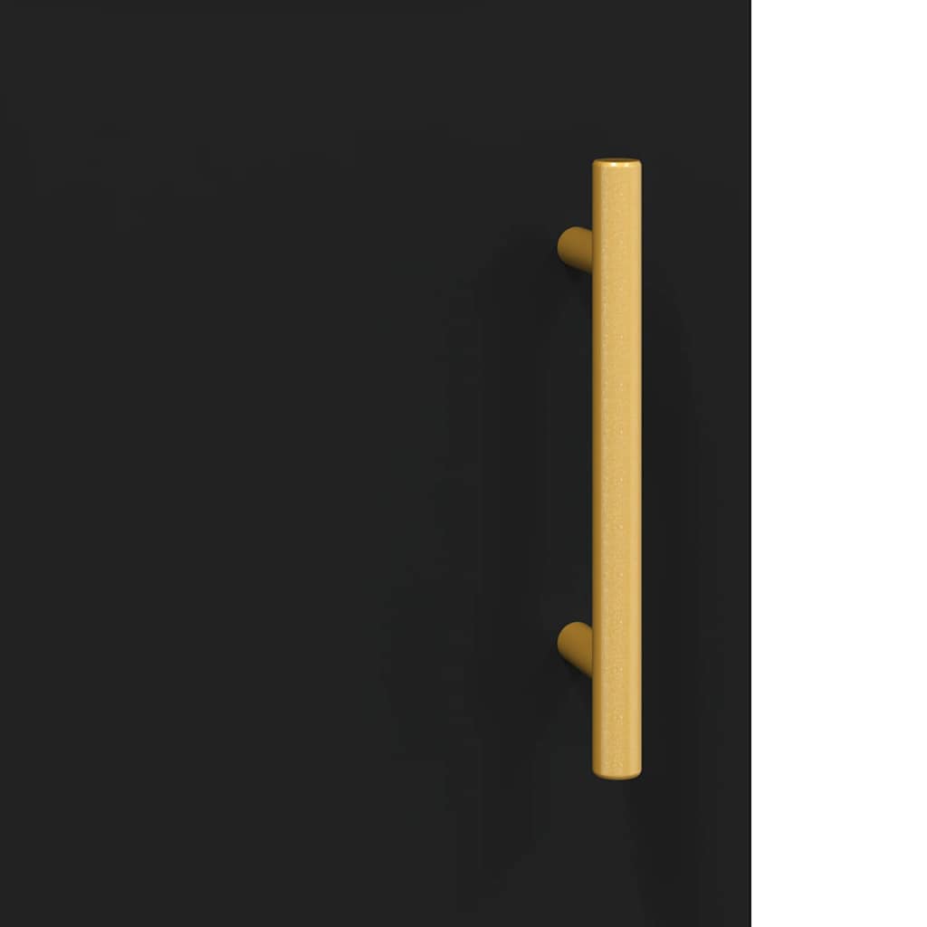 Wall Mounted Cabinets 2 pcs Black Engineered Wood