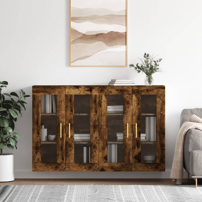 Wall Mounted Cabinets 2 pcs Smoked Oak Engineered Wood