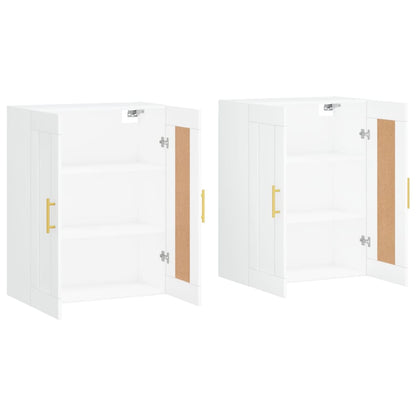 Wall Mounted Cabinets 2 pcs White Engineered Wood