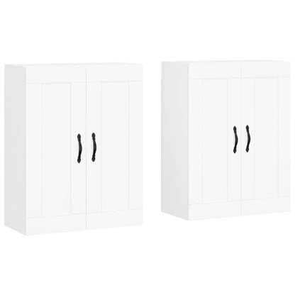 Wall Mounted Cabinets 2 pcs White Engineered Wood