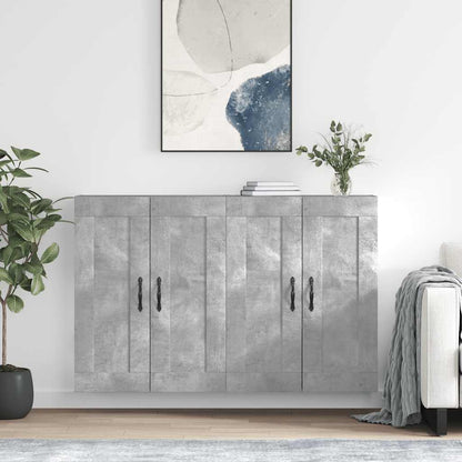 Wall Mounted Cabinets 2 pcs Concrete Grey Engineered Wood