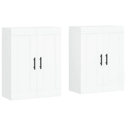 Wall Mounted Cabinets 2 pcs White Engineered Wood
