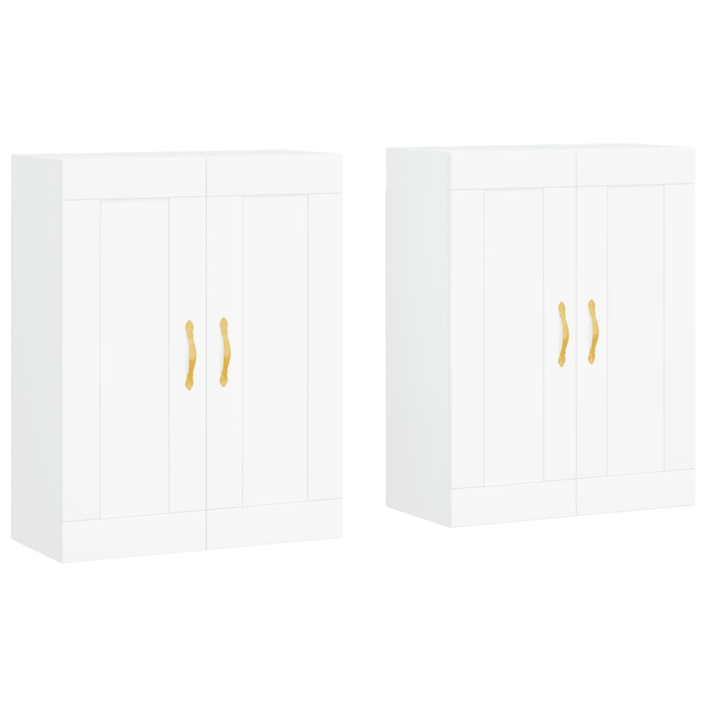 Wall Mounted Cabinets 2 pcs White Engineered Wood