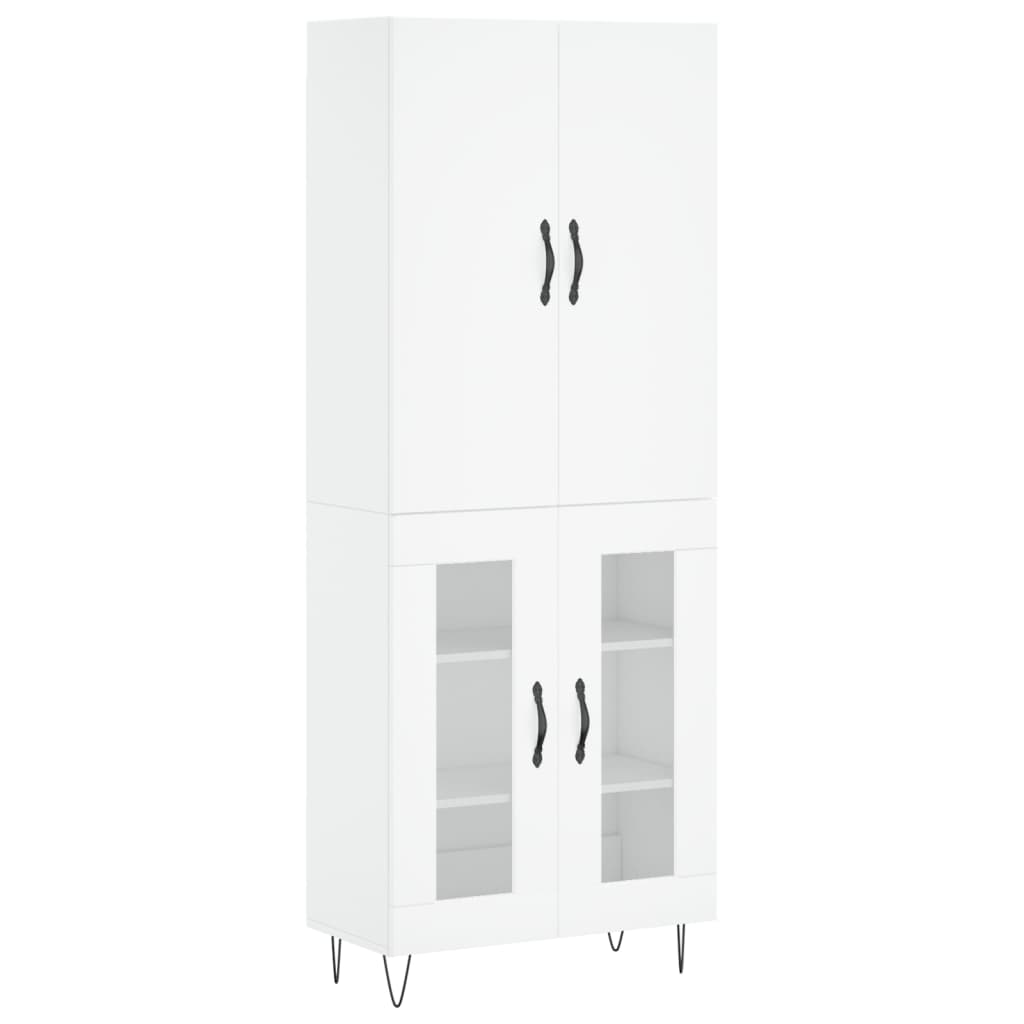 Highboard White 69,5x34x180 cm Engineered Wood