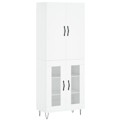 Highboard White 69,5x34x180 cm Engineered Wood