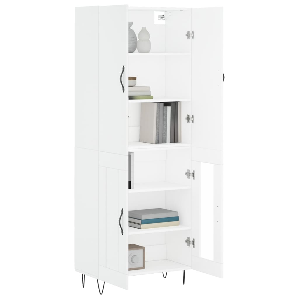 Highboard White 69,5x34x180 cm Engineered Wood