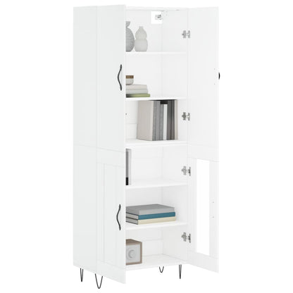 Highboard White 69,5x34x180 cm Engineered Wood