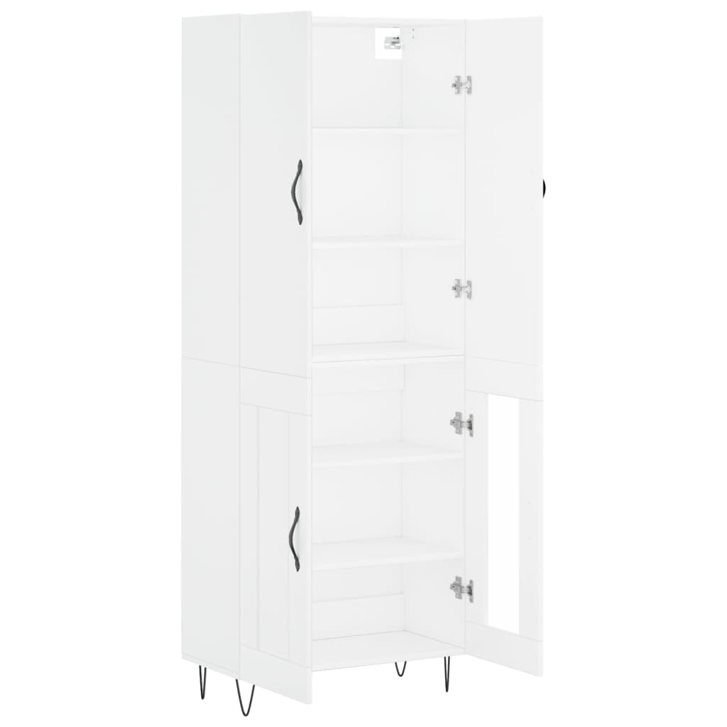 Highboard White 69,5x34x180 cm Engineered Wood