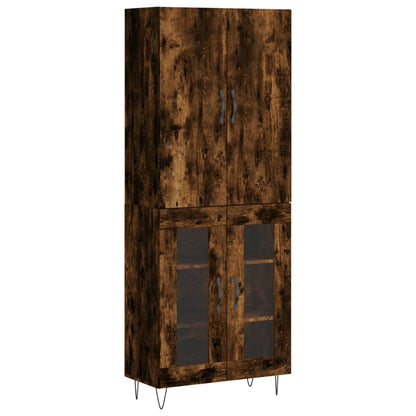 Highboard Smoked Oak 69.5x34x180 cm Engineered Wood