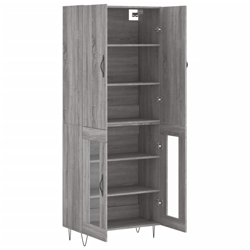 Highboard Grey Sonoma 69.5x34x180 cm Engineered Wood