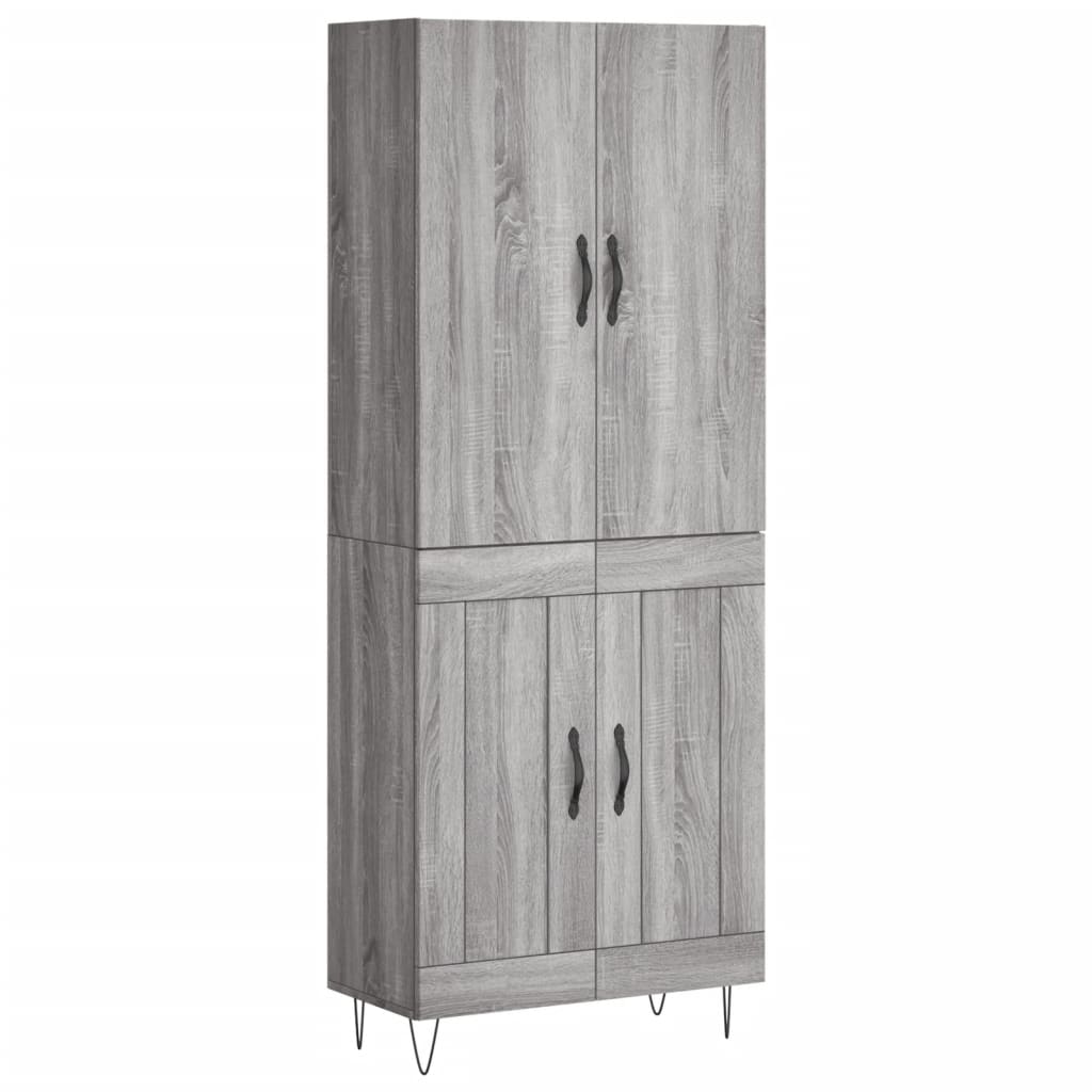 Highboard Grey Sonoma 69,5x34x180 cm Engineered Wood