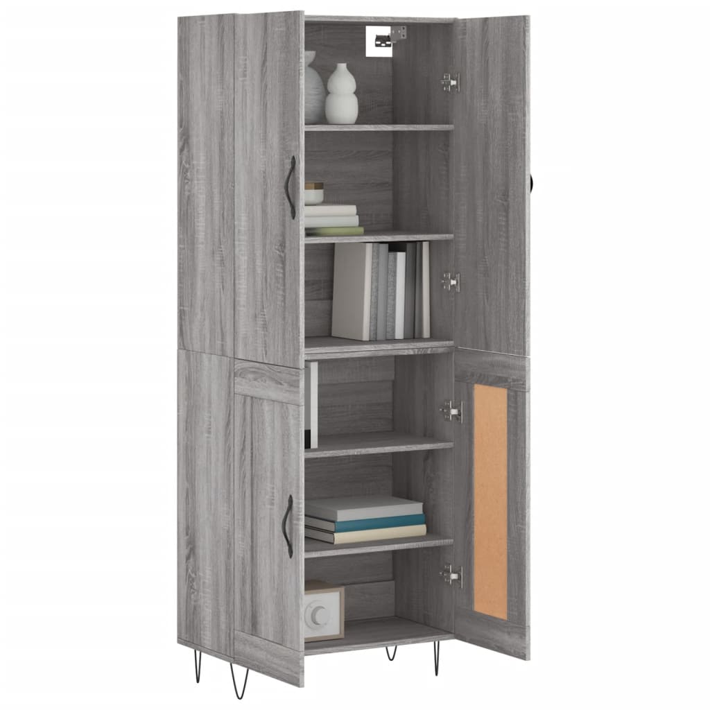Highboard Grey Sonoma 69,5x34x180 cm Engineered Wood
