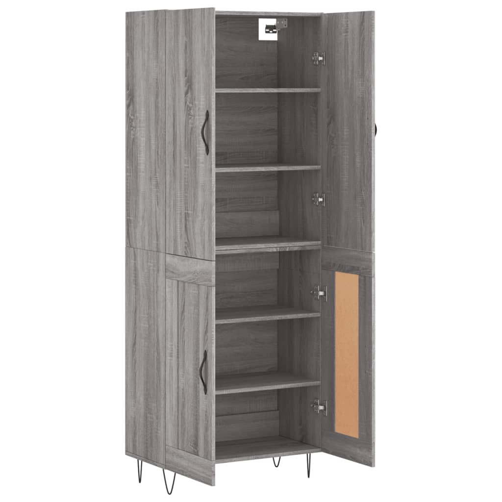 Highboard Grey Sonoma 69,5x34x180 cm Engineered Wood