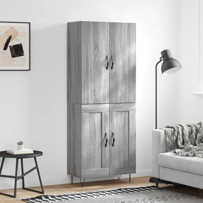 Highboard Grey Sonoma 69,5x34x180 cm Engineered Wood