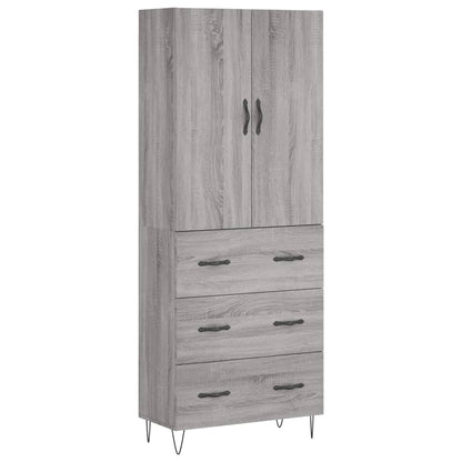 Highboard Grey Sonoma 69.5x34x180 cm Engineered Wood