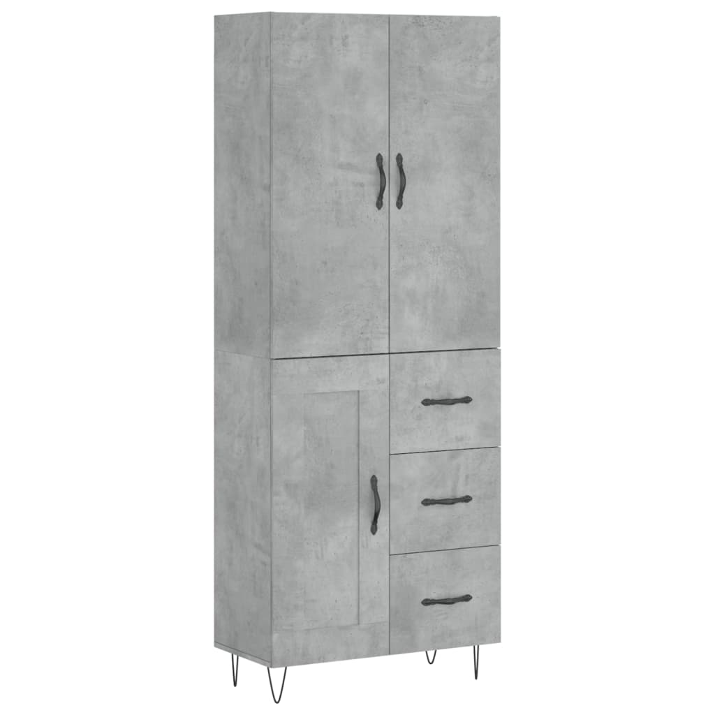 Highboard Concrete Grey 69,5x34x180 cm Engineered Wood