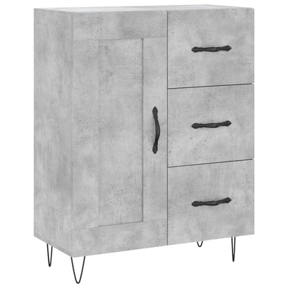 Highboard Concrete Grey 69.5x34x180 cm Engineered Wood