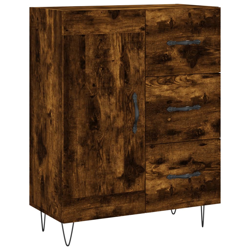 Highboard Smoked Oak 69.5x34x180 cm Engineered Wood