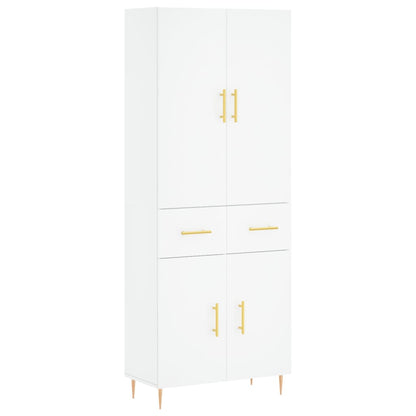 Highboard White 69.5x34x180 cm Engineered Wood