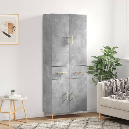 Highboard Concrete Grey 69.5x34x180 cm Engineered Wood
