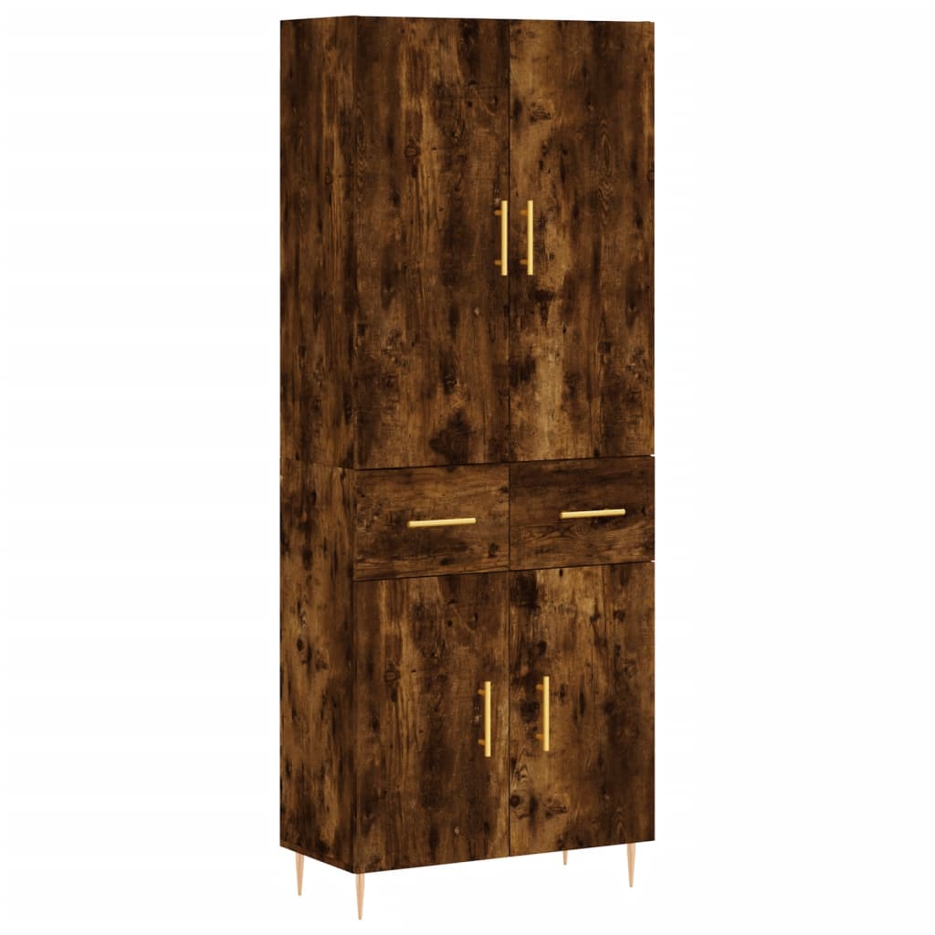 Highboard Smoked Oak 69,5x34x180 cm Engineered Wood