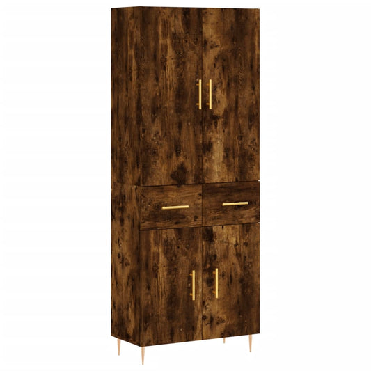Highboard Smoked Oak 69,5x34x180 cm Engineered Wood