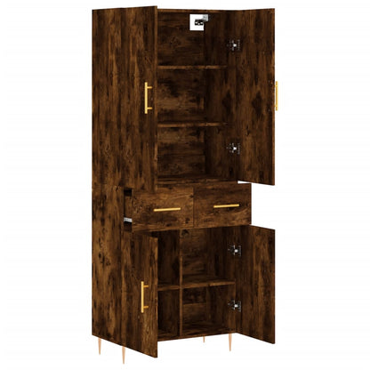 Highboard Smoked Oak 69,5x34x180 cm Engineered Wood