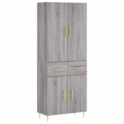 Highboard Grey Sonoma 69,5x34x180 cm Engineered Wood
