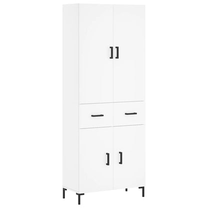 Highboard White 69,5x34x180 cm Engineered Wood