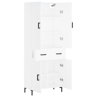 Highboard White 69.5x34x180 cm Engineered Wood