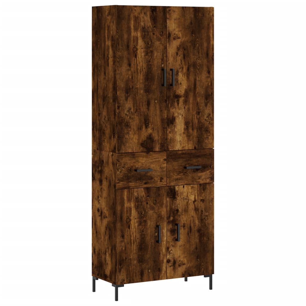 Highboard Smoked Oak 69.5x34x180 cm Engineered Wood