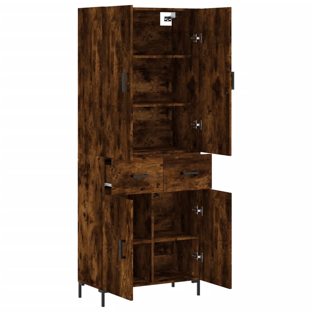 Highboard Smoked Oak 69.5x34x180 cm Engineered Wood