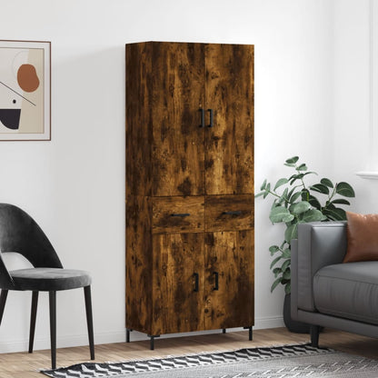Highboard Smoked Oak 69,5x34x180 cm Engineered Wood