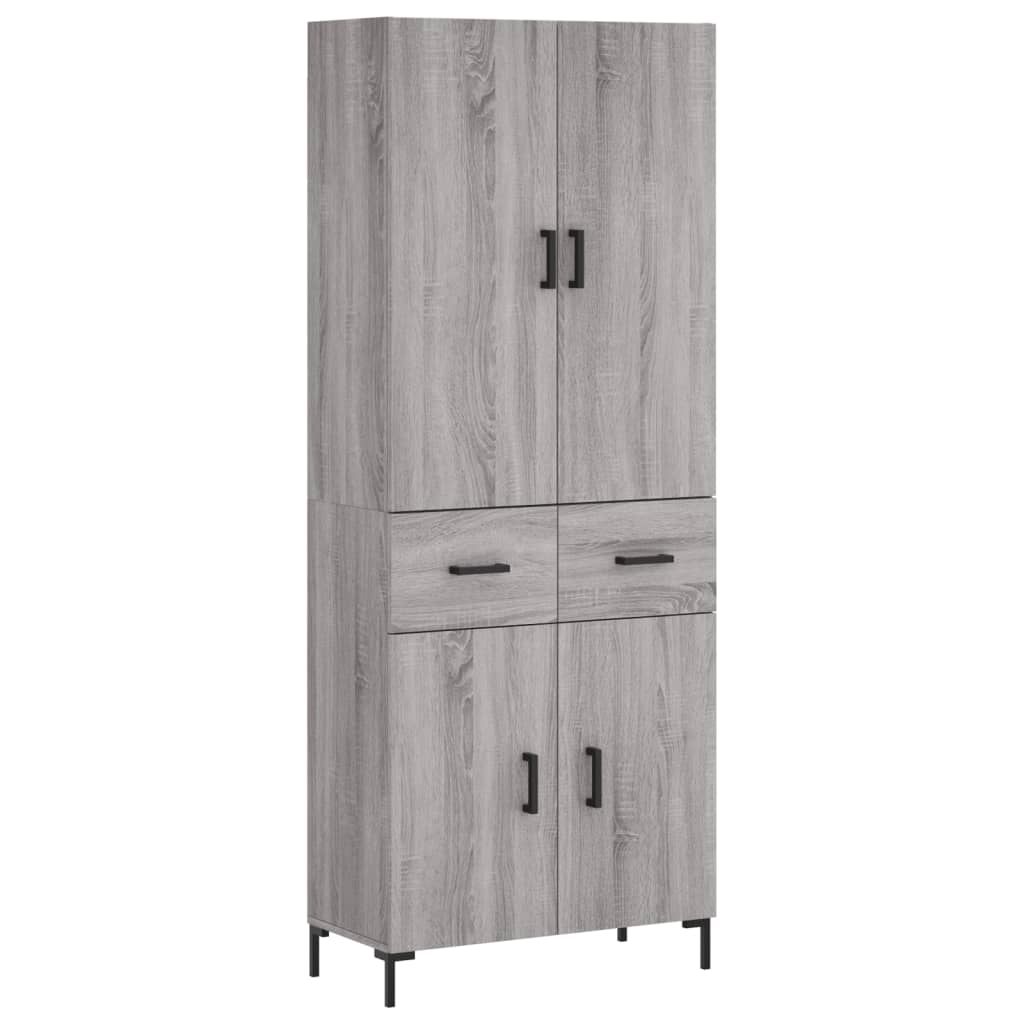 Highboard Grey Sonoma 69,5x34x180 cm Engineered Wood