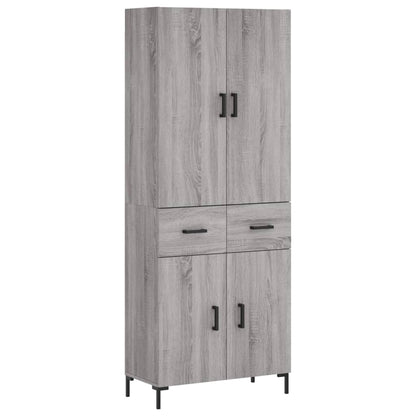 Highboard Grey Sonoma 69,5x34x180 cm Engineered Wood