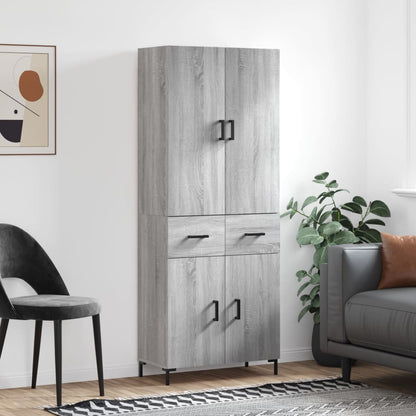 Highboard Grey Sonoma 69,5x34x180 cm Engineered Wood