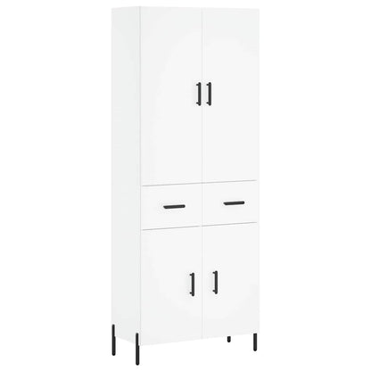 Highboard White 69.5x34x180 cm Engineered Wood