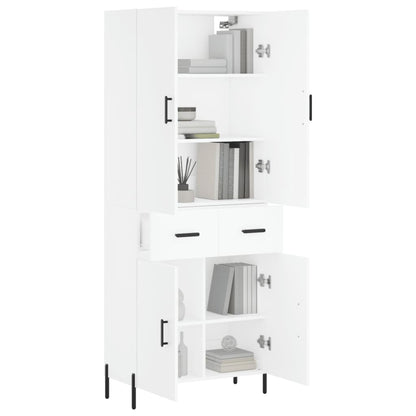 Highboard White 69.5x34x180 cm Engineered Wood