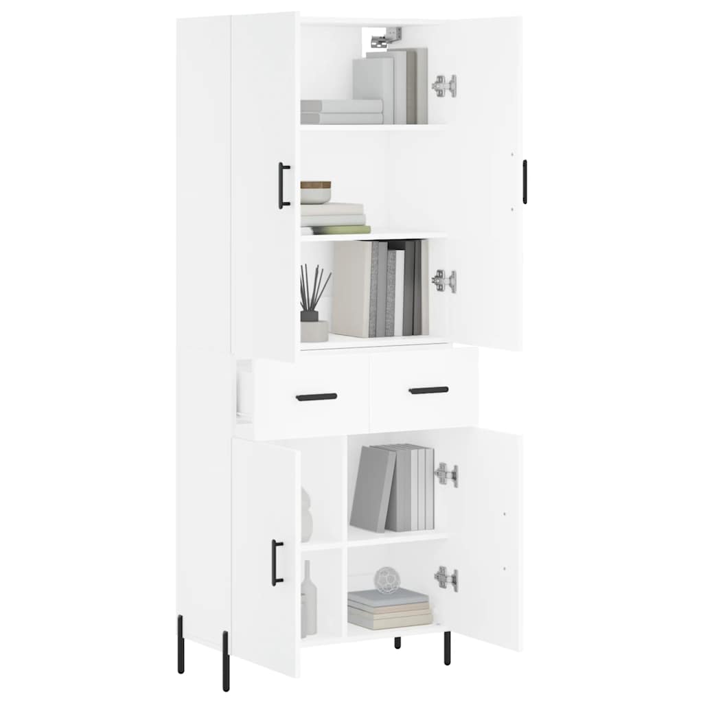 Highboard White 69.5x34x180 cm Engineered Wood